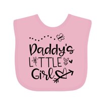 Inktastic Daddy's Little Girl with Hearts Flower and Butterfly Girls Baby Bib