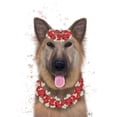 thumbnail image 2 of Fab Funky 12x14 Black Ornate Wood Framed with Double Matting Museum Art Print Titled - German Shepherd Edelweiss, 2 of 4
