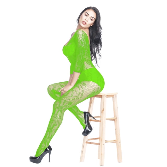 Pink Temptation New One-Piece One-Piece Fishnet Clothes Big Dragon Pattern Open-Off Sexy Lingerie W088
