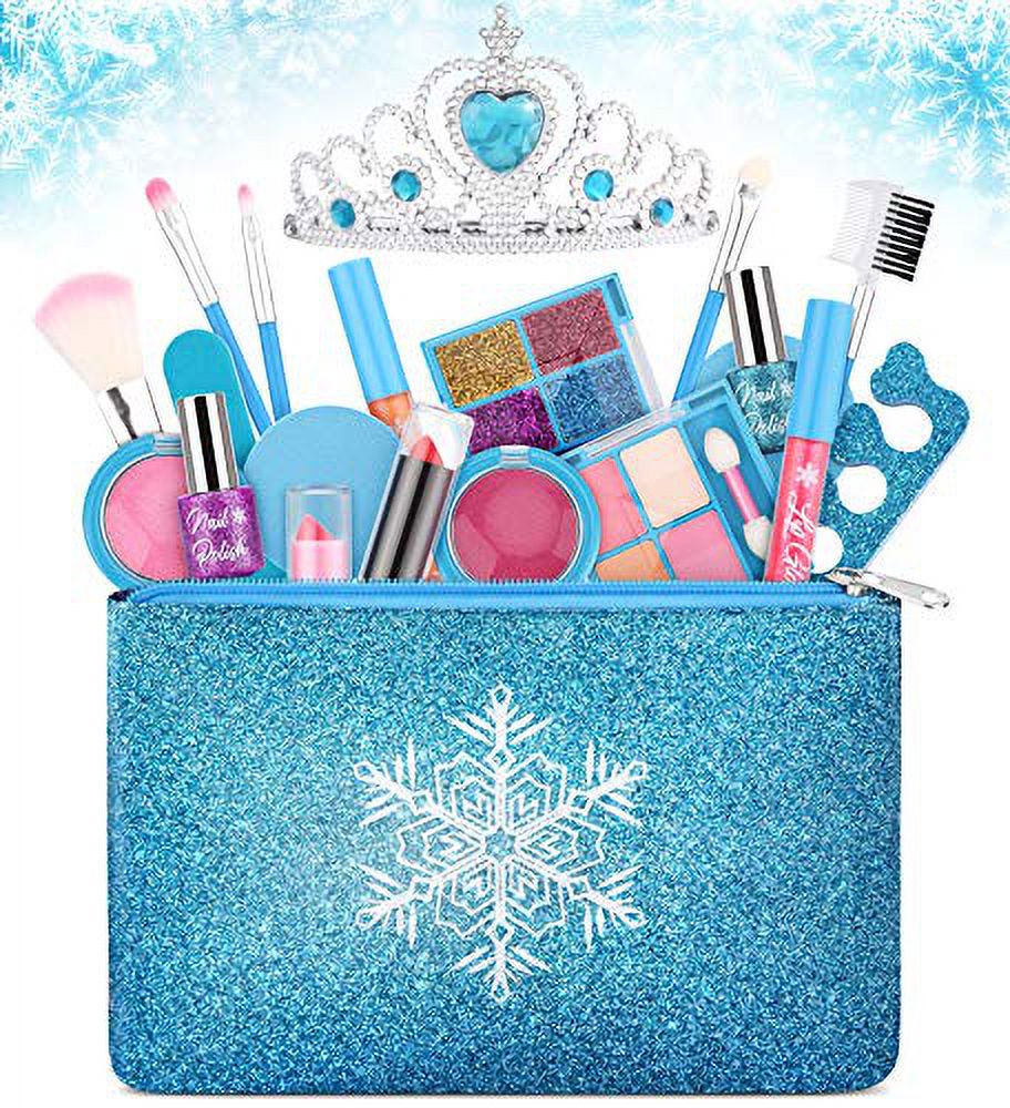 Kids Makeup Kit for Girls, Washable Real Makeup Set for Little Girls, Princess Frozen Toys for Girls Toys for 7 8 Year Old, Kids Play Makeup Starter Kit Cosmetic Beauty Set Frozen Makeup Set - image 2 of 3