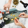 thumbnail image 4 of Beach Cutting Board, Western Portugal Ocean Coastline at Low Tide Vignettes Shot Canyons Wild Neat Scenery, Tempered Glass Cutting and Serving Board, Wine Bottle Shape, Multicolor, by Ambesonne, 4 of 5