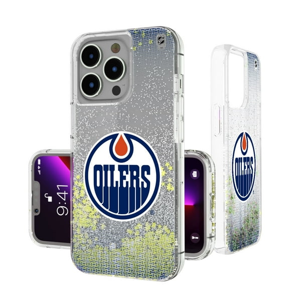 Edmonton Oilers Linen Logo iPhone Glitter Case