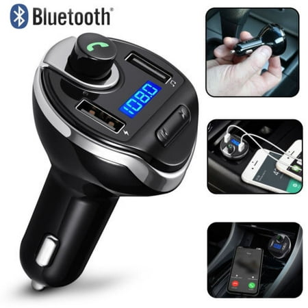 Bluetooth In-Car FM Transmitter Wireless Radio Adapter Universal USB Charger Mp3 Player for iPhone,ipod, Samsung,