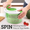 thumbnail image 2 of Zulay Kitchen Salad Spinner Large 5L Capacity - Manual Lettuce Spinner with Secure Lid Lock & Rotary Handle - Easy to Use Salad Spinners with Bowl, Colander & Built-in Draining System (Green), 2 of 8