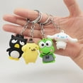thumbnail image 4 of Nueva venta al por mayor Sanrio juguete rana de dibujos animados Hello Kitty gato melodía canela Kuromi mujeres bolso colgante llavero de PVC para niños juguete, 4 of 4
