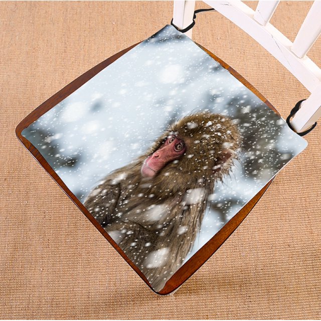 Cojín para silla ABPHQTO Baby Snow Monkey Macaca Fuscata Snowstorm 40x40 cm