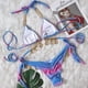 thumbnail image 4 of Traje de baño de mujer con estampado de degradado y tirantes sexy, bikini de cristal con diamantes y concha, 4 of 6