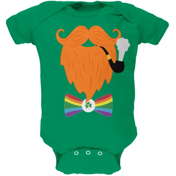 Halloween Leprechaun Costume Rainbow Bow Tie Soft Baby One Piece Kelly Green 18 Month