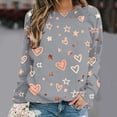 thumbnail image 1 of RKSTN Blouses pour Femmes, Chandail en Molleton Imprimé de la Saint-Valentin, Épaule à Manches Longues, Col Rond, Blouses Habillées Décontractées, 1 of 4