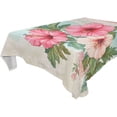 thumbnail image 4 of BZSMCE Square Tablecloth Pink Hibiscus Delight Pattern Tableclothes, 4 of 9