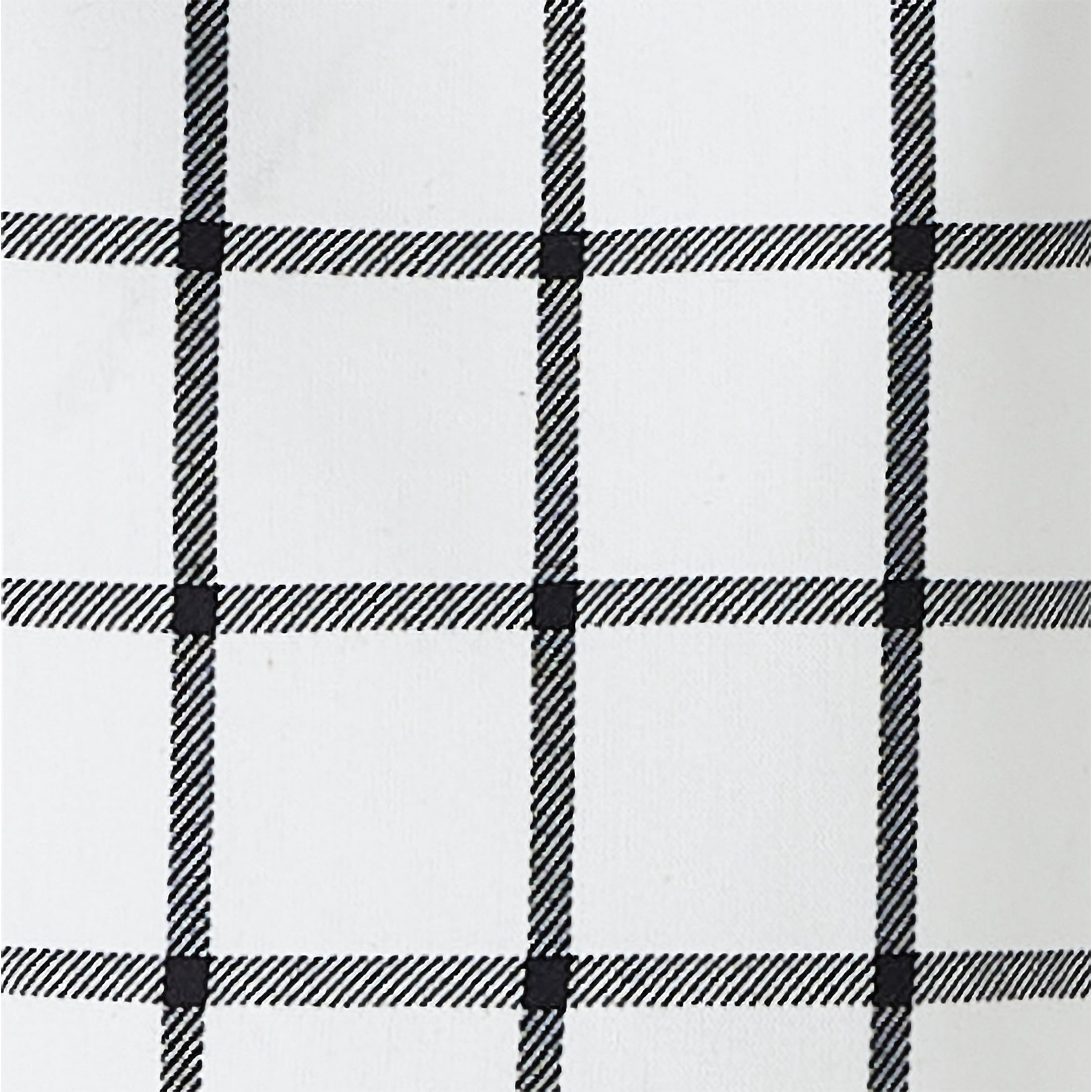 Better Homes & Gardens Willa Plaid Kitchen Curtain Tiers and Valance, 3-Piece Set, Ivory/Black, 60" W x 36" L