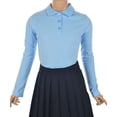 thumbnail image 2 of French Toast Girls’ L/S Fitted Knit Polo with Picot Collar Color: blue Size: 14 - 16, 2 of 2