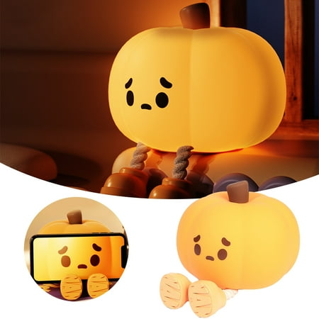 

Nighyt Light Cute Pumpkin Lamp Dimmable Led Night Light For Kids Silicone Rechargeable Bedside Bedroom Baby Night Light For Children Gifts Kawaii Room Decor Nightlight