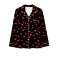 thumbnail image 4 of FDGIU Valentine's Day Sleepwear for Women - 2 Piece Long Sleeve Pajama Set with Heart Print Top Comfy Loungewear Set, 4 of 6