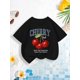 thumbnail image 1 of Vibrant Pink Cherry Graphic Tee for Girls - Soft & Stretchy Polyester Blend, Crew Neck Short Sleeve Summer Top with Playful Print, Little Girl Clothes, 1 of 5