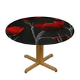 thumbnail image 3 of JEUXUS A Red Tulip Vintage Outdoor Fitted Round Tablecloth White, 3 of 7