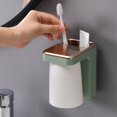 thumbnail image 3 of Soporte para cepillo de dientes montado en la pared: soporte para pasta de dientes, organizador de cepillos de dientes con taza, 3 of 8