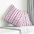 thumbnail image 3 of White Pink Striped Throw Pillow Cover Simple Black Bows Red Bow Cotton Linen Cushion Cover Throw Pillow Case with Invisible Zipper for Couch Sofa Bed Chair Car 26x26 Inch, 3 of 7