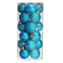 Uxcell 24Pcs 1.5" Christmas Balls Ornaments, Shatterproof Hanging Ball Set for Christmas Tree Blue