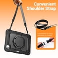 thumbnail image 4 of Case for iPad Pro 11 inch M4 2024/ M5 2025, 360 Rotating Stand Handle Shoulder Strap Heavy Duty Shockproof Cover, Black, 4 of 7