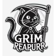 thumbnail image 4 of Black Cat Grim Reapurr Adult White Crew Neck Short Sleeve Tee-Medium, 4 of 4