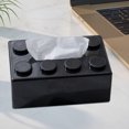 thumbnail image 4 of Dispensador de pañuelos faciales con cubierta de caja de pañuelos Creative Building Block (negro), 4 of 5