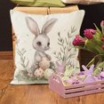 thumbnail image 4 of KCEHTA Easter Pillow Covers 18x18 Inch Farmhouse Rabbit Spring Floral Pillowcase for Couch Sofa Bed, 4 of 5
