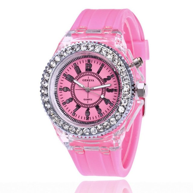 Stylish LED Fluorescent Couple Watch Accurate Time Clear Reading Luminous Display Comfortable to Wear Watch
