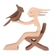 thumbnail image 1 of Bonita figura de perro de madera con forma de cachorro familiar, adorno artesanal, regalo natural para accesorios de decoración del hogar, esculturas hechas a mano, 1 of 5