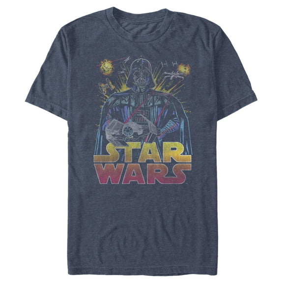 Men's Star Wars: A New Hope Darth Vader Battle  Graphic T-Shirt