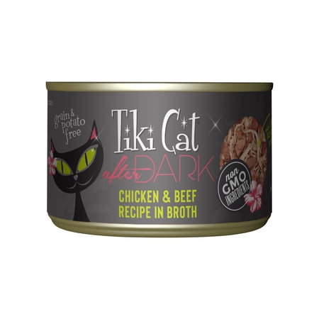 Tiki Cat After Dark Whole Foods Wet Cat Food, Chicken & Beef, 5.5 oz. Can