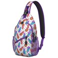 thumbnail image 1 of Tropical Watermelon Pattern Travel Sling Backpack, Lightweight and Durable Crossbody Bag with Fresh Geometric Summer Fruit Print, Cute and Fashionable for Watermelon Enthusiasts, 1 of 6