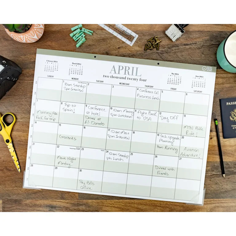 Work From Home April 2024 - June 2025 Monthly Dated Desk Calendar (22 work-from-home-april-2024-june-2025-monthly-dated-desk-calendar-22-x-17-walmart-com