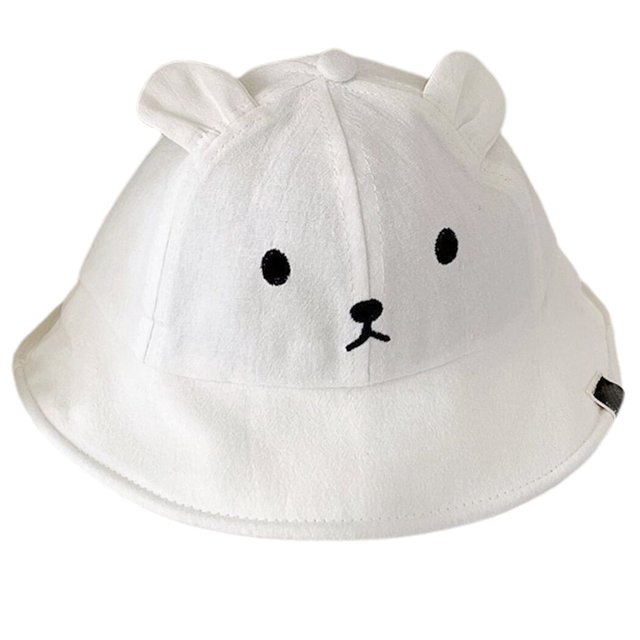 Gorra de pescador para niños decorativa: Sombrero de cubo para bebé de dibujos animados lindo Sombrero con protección solar