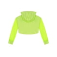 thumbnail image 2 of YIZYIF Girls Long Sleeve Cropped Hoodie Long Sleeve Mesh Tops for Modern Jazz Street Dance Performance, 2 of 5