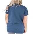 thumbnail image 4 of LANREMON Plus Size Tops for Women Short Sleeve Round Neck Casual Loose Blue Tee Shirt Oversized Women top with Pockets 24 Plus, 4 of 8