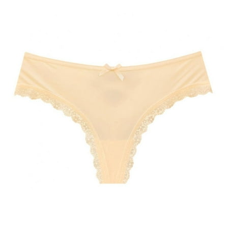 

Xmarks Thongs for Women Pack Lace Trim - Low Waist See Through Panties Sexy Seamless V-Shape Design Lace Thongs for Women