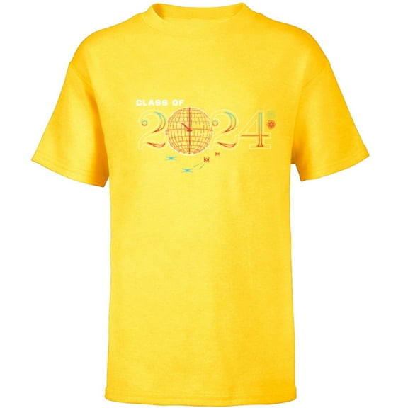 Star Wars Graduation Death Star Data New Grad Class of 2024 - Short Sleeve T-Shirt for Kids - Customized-Yellow
