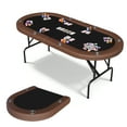 thumbnail image 1 of Qinaqin 8 Player Poker Mesa Plegable con Almacenamiento Bag 72" Te x as cm de Alturaoldem Casino Padded Rails & Cup Alturaolders Portátil Folding Game para Hogar o Sala, 1 of 8