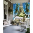 thumbnail image 4 of nqOlkjepod Outdoor Curtains for Patio Waterproof, Coastal Tropical Outdoor Privacy Panels Grommet, Blue Sky Coconut Tree Summer Beach Blackout Outside Curtains for Porch/Cabana 54"x84", 2 Panels, 4 of 8