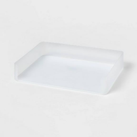 Plastic Stacking Letter Tray Clear Desk & File Organizer for Office Organization