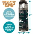 thumbnail image 2 of Bentology Stainless Steel 13oz Insulated Kids Water Bottle w Built In Straw- Easy to Open, Reusable BPA-Free, Fits in Most Lunch Boxes for Boys, Girls, School, Sports, Camp - Shark, 2 of 6