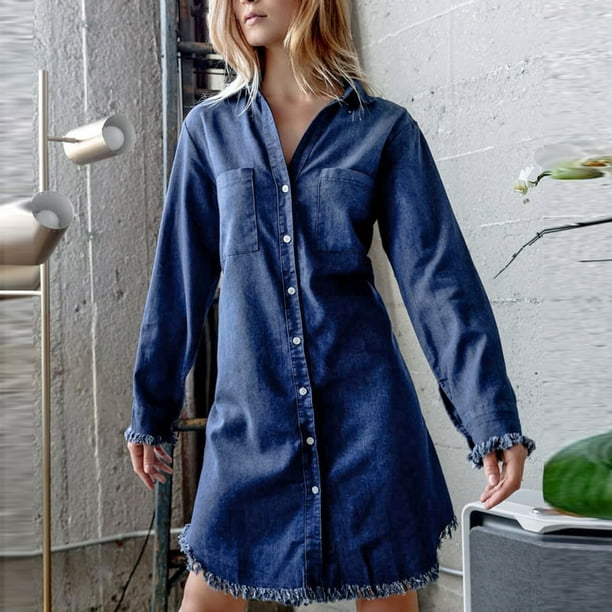 African Women Lapel Single-Breasted Long-Sleeve Jeans Dresses with Belt Denim  Dresses - China Jeans Dresses with Belt and Denim Dresses with Belt price