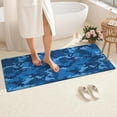 thumbnail image 4 of Blue Camo Classic Pattern Bathroom Rugs Mat,Non Slip Microfiber Bathroom Rug,Rubber Backing,Soft Bathroom Mats for Bathroom Floor,Tub and Shower,60x24in(150x60cm), 4 of 5