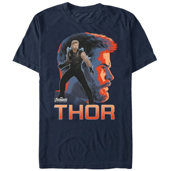 Men's Marvel Avengers: Infinity War Thor View Graphic Tee Navy Blue Small