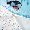 thumbnail image 4 of Castle Fairy Kwaii Bow Black Kawaii Princess Twin Duvet Cover,Glittery Diamond Background Twin Bedding,Cyan Sky Silver,1 Duvet Cover and 1 Pillowcase, 4 of 6