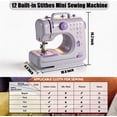 thumbnail image 3 of For Home Sewing Machine Electric, Built-In 12 Needles, Overlock Function, Button Sewing And Thread Winding, Light Purple, Sewing Additions, Suitable for Home, School, Daily Sew, 3 of 9