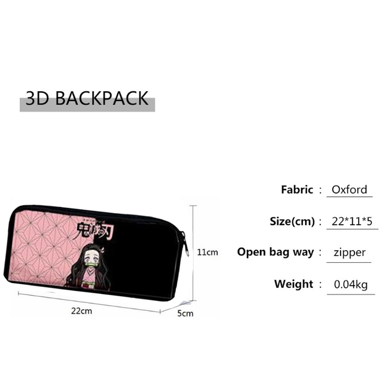 3Pcs/Set Anime Laptop Schoolbag Slant Demon Slayer Backpack Creative Super  Anime 3D Printed+Shoulder Bags with Pencil Case Back to School Gifts 