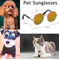 thumbnail image 4 of Graflsoa Stylish Pet Sunglasses for Cats and Dogs - Trendy Yellow Shade, Lightweight Metal Frame, UV Protection Accessory, 4 of 6