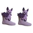 thumbnail image 2 of Calcetines de Punto con Diseño de Animales para Mujer, Gruesos, Bonitos Y Novedosos, Suaves Y Peludos, Regalos de Navidad. Murciélago morado, 2 of 7